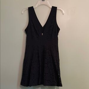 Free People Black Sleeveless V-Neck A-Line Dress